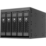 Silverstone SST-FS305B-E - DREI-5,25-Zoll-Geräte-Einschub-auf-fünf-3,5-Zoll-SAS-12G/SATA-6-Gbit/s-Hot-Swapping-Adapterkäfig, SST-FS305B-E (Schwarz+Schwarz)