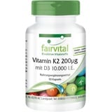 Fairvital Vitamin K2 200 µg mit D3 10000 I.E. Kapseln 90 St.