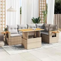 vidaXL Garten-Lounge-Set 6-tlg. beige