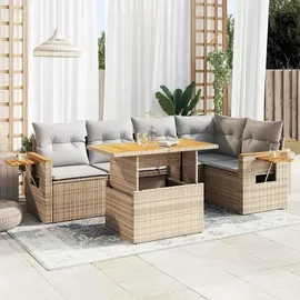 vidaXL Garten-Lounge-Set 6-tlg. beige