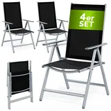 CASARIA Bern Gartenstuhl 60 x 65 x 111 cm silber/anthrazit klappbar 4 St.