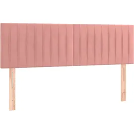 vidaXL Boxspringbett mit Matratze Rosa 140x200 cm Samt