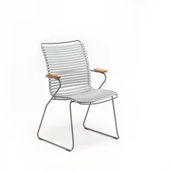 Outdoor Stuhl Click hohe Rückenlehne grau