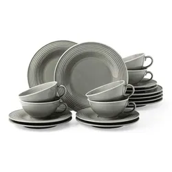 Seltmann Weiden Beat Color Glaze Teeservice 18-teilig - Perlgrau
