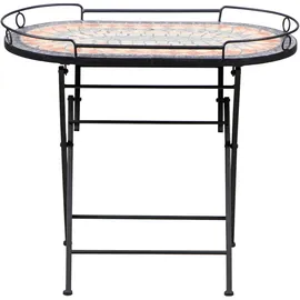 Siena Garden Prato Serviertisch 68 x 41 cm schwarz matt/bunt