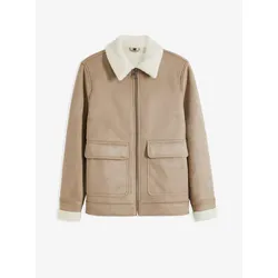 bonprix Velourslederimitat-Jacke  warm gefüttert, braun, 60/62 (XXL)