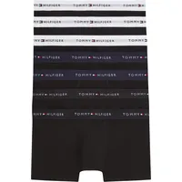 Tommy Hilfiger Herren 7er Pack Boxershorts Trunks mit Logobund, Schwarz (Wht/Wht/Wht/Blk/Blk/des/des), S