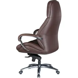 AMSTYLE XXL Chefsessel, SPM1.437 Leder braun, Gestell alu