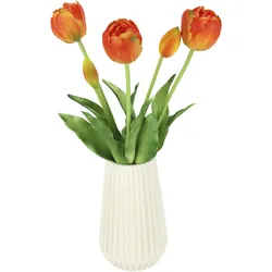 I.GE.A. Kunstblume »Real-Touch-Tulpen«, Vase aus Keramik I.GE.A. rot