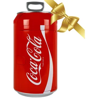 Coca Cola Mini Kühlschrank 5.4L 8 Dosen Kleiner Kühlschrank 220V AC/12V DC Mini-Kühlschränke für Autos Bierkühlschrank Getränkekühlschrank Minibar klein tragbar, Rot