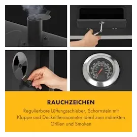 Klarstein Meat Machine Holzkohlegrill schwarz