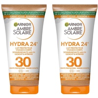 Garnier Ambre Solaire Sonnencreme Feuchtigkeitsspendende Sonnenschutz Milch LSF 30ung (1 x 50 ml) (Packung mit 2)