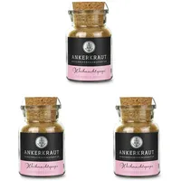 Ankerkraut Weihnachtspups Gewürz, für Süßes als Dessert, Kuchen, Kekse und Quark oder Joghurt, mit Zimt, Nelken und Zucker, 120 g im Korkenglas (Packung mit 3)