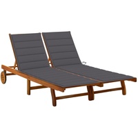 CLORIS Relaxliege Outdoor Sonnenliege für 2 Personen mit Auflagen Akazie Massivholz