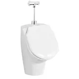 bb bäder boutique BB Urinal Zulauf von oben mit Deckel, Druckspüler, Ablaufsiphon & Hygiene Glasur, weiß