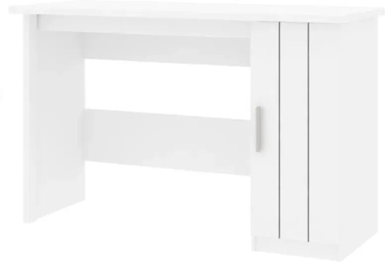 Galano Bernie Schreibtisch mit Ein-Tür-Stauraum - L 119 x B 47,5 x H 75,4 cm, für Büro oder Schlafzimmer - Weiß