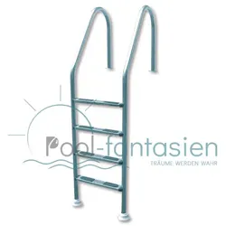 Edelstahl Einstiegsleiter 120-132cm 4 Stufen
