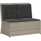 Gartenbank Hellgrau Poly-Rattan - Hellgrau