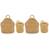 Alipis 4 Stück Wand-Aufbewahrungskorb Hängender Obstkorb Große Geflochtene Körbe Zur Aufbewahrung Rattan-Korb Wand-Obstkorb Wandkörbe Wanddekoration Weidenkorb Aus