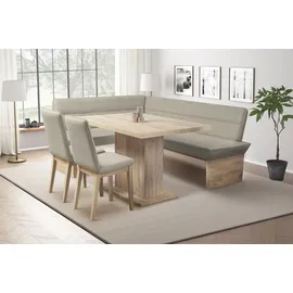 Home Affaire Eckbank HOME AFFAIRE "Beluna Polsterbank, Sitzecke", braun (latte, decor wotan eiche), B:210cm H:89cm T:169cm, Polyester, Sitzbänke, Eckbank, mit Wellenunterfederung im Sitz, TOPSELLER