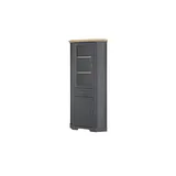 Eckvitrine  Varese , grau , Maße (cm): B: 103 H: 204 T: 41.0