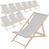 ECD Germany Sonnenliege 117 x 52 x 83 cm Hellgrau