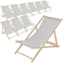 ECD Germany Sonnenliege 117 x 52 x 83 cm Hellgrau