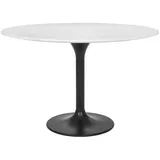 Ambia Home Esstisch, Schwarz, Weiß, Metall, Stein, Steine, rund, Säule, rund, 120x76x120 cm, Esszimmer, Tische, Esstische, Esstische rund