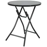 Costway Bistrotisch klappbar Ø 59 x 67 cm Transparent/Schwarz