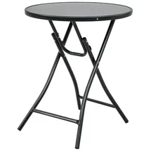 Costway Bistrotisch klappbar Ø 59 x 67 cm Transparent/Schwarz