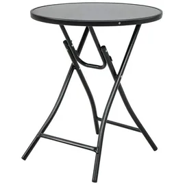 Costway Bistrotisch klappbar Ø 59 x 67 cm Transparent/Schwarz