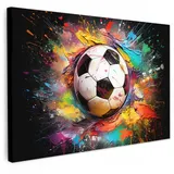 onlywow Leinwand Bilder Fußball | Gr.: 150 x 100 cm
