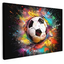 onlywow Leinwand Bilder Fußball | Gr.: 150 x 100 cm