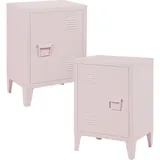 [en.casa] Nachtschrank Inari 2er Set Türgriff rechts und links Rosa