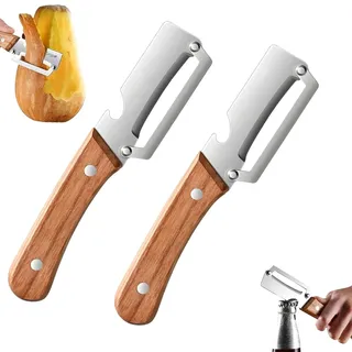 Elite Gourmet Knives,Zero-Snag-HolzküChenwerkzeug,zero flex schäler mit holzgriff, kerlwert gemüseschäler,Kerlwert SchäLer,Zero Snag HolzschäLer,Multifunktionaler GemüSeschäLer FüR Die KüChe