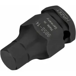 HAZET Schlag-, Maschinenschrauber Schraubendreher-Steckschlüsseleinsatz 985S-14 ∙ Vierkant hohl 12,5 mm (1/2 Zoll) ∙ Innen-Sechskant Profil ∙ 14 ∙ 14