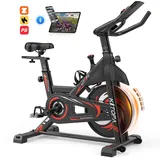 Kitopa Heimtrainer Fahrrad, Leise Hometrainer Fahrrad mit Bluetooth App & LCD-Monitor, Leises Ergometer mit Verstellbarem Widerstand für Kardio Training, 150 kg Belastbar