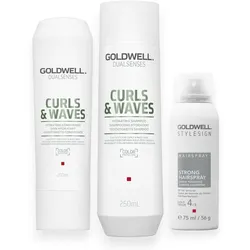 Goldwell Dualsenses Curls & Waves Set - Shampoo 250ml + Conditioner 200ml + Haarspray gratis