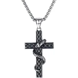 Firetti Kette mit Anhänger »Schmuck Geschenk Cross Snake« Firetti edelstahlfarben-schwarz-vintage