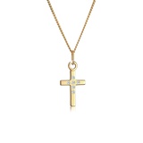 Elli DIAMONDS Kreuz Glaube Fein Diamant (0.03 ct.) 585 Gelbgold Ketten Damen