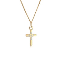 Elli DIAMONDS Kreuz Glaube Fein Diamant (0.03 ct.) 585 Gelbgold Ketten Damen