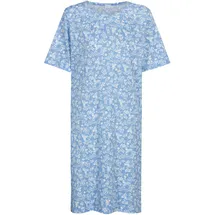 MEY Nachtwäsche Serie Flower Meadow Sleepshirt, Rundhals, Kurzarm, für Damen, 1116 Blue Silk 48