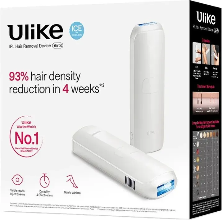 Ulike Air 3 IPL Gerät Haarentfernung für Gesicht und Körper zu Hause, Alternative zur Laserhaarentfernung, mit Saphir-Eiskühlsystem für schmerzfreie langanhaltende Ergebnisse, Weiß