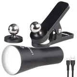 Lunartec 3in1-Akku-Wand-, Klemm- und Taschenlampe, schwarz