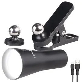 Lunartec 3in1-Akku-Wand-, Klemm- und Taschenlampe, schwarz