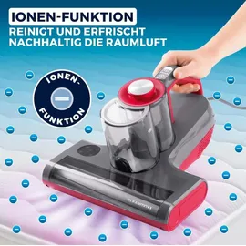 Clean Maxx CLEANmaxx Milbensauger für Matratzen mit UV-C-Licht, Rotation Power | Matratzenreiniger mit HEPA-Filter, entfernt 99,9% Aller Milben | Matratzensauger mit Ultraschall, Hitze & Vibration