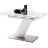 Esstisch 140 - 180 cm ausziehbar weiß hochglanz - GELINA