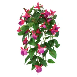 Kunstpflanze I.GE.A. "Kunstblume Fuchsie", pink (fuchsia), B:25cm H:40cm L:23cm, Polyester, Kunstpflanzen, Dekoblume Hängende Blumen mit Blüten Künstliche Blumen Hängeblume