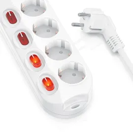 Bearware Steckdosenleiste 1,5 m Weiß 4 St.