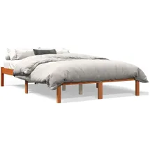 vidaXL Massivholzbett 120 x 200 cm Wachsbraun